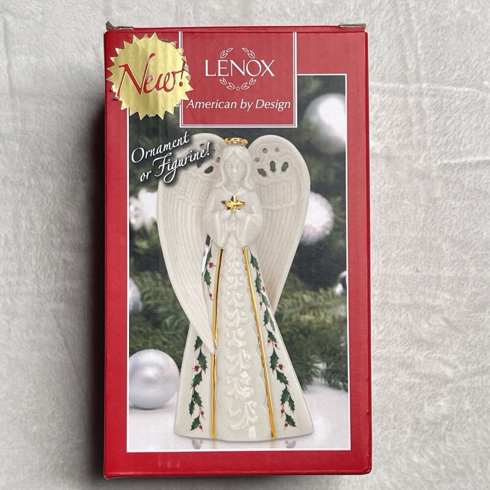 Lenox Holiday Christmas Holly Angel Bell 6-inch New In Box - Picture 6 of 8